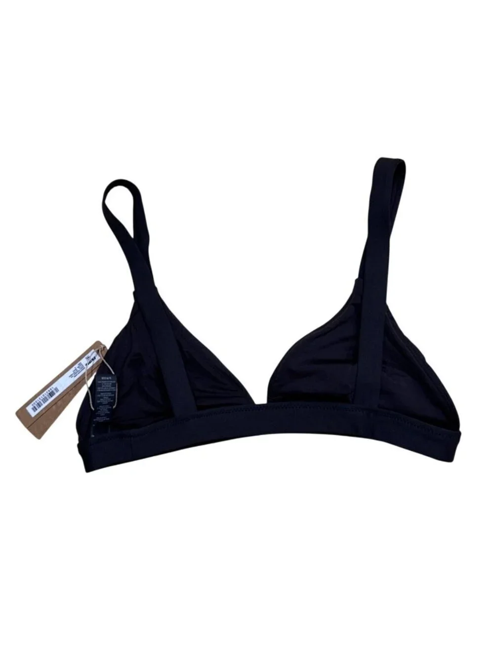NWT Skims Signature Swim Fixed Triangle Bikini Top In Onyx Black Size S MSRP $44